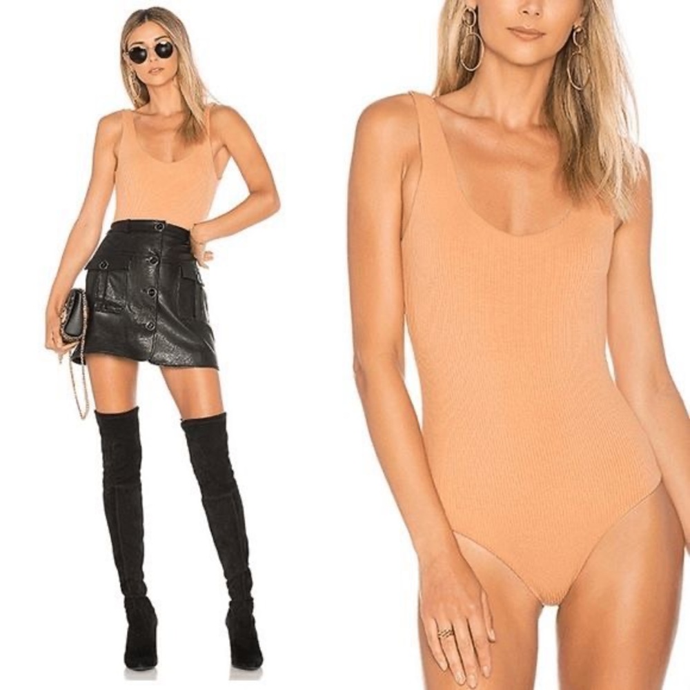 House of Harlow 1960 Wren Ribbed Bodysuit
